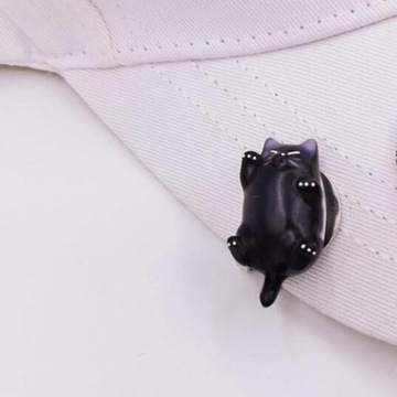 Маркер для мяча для гольфа, котенок, металлическое средство для обучения гольфу, забавный зажим для шляпы для гольфа, черный