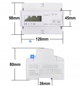 3-фазный двухходовой счетчик WiFi реле TUYA 80А
