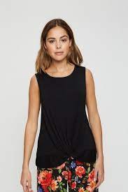 DOROTHY PERKINS CZARNY TOP MARSZCZNY # L YFU