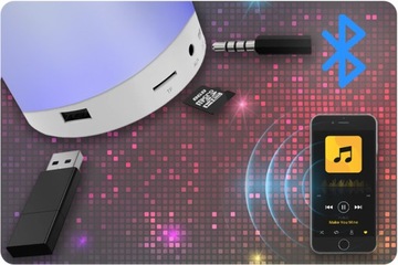 ЦВЕТНАЯ RGB СВЕТОДИОДНАЯ ЛАМПА С BLUETOOTH ДИСКО-ДИНАМИКОМ ДЛЯ ДЕТСКОЙ КОМНАТЫ