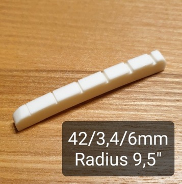 Siodełko kościane do gitary 42/3,4/6mm radius 9,5