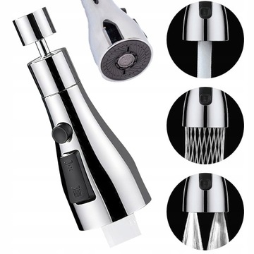 UNIWERSALNY PERLATOR DO KRANU KUCHENNEGO ODPORNY AERATOR ADAPTER SREBRNY