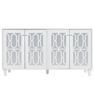 КОМОДЫ, зеркальный шкаф белый, 4 дверцы, 160х40х84см