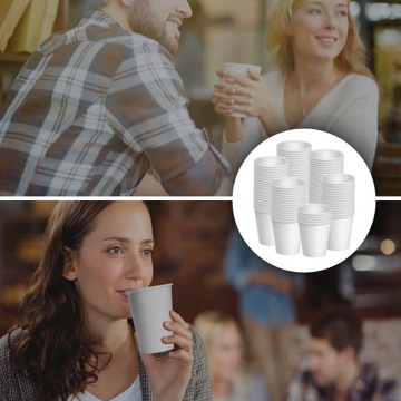 ОДНОРАЗОВЫЕ БУМАЖНЫЕ Стаканчики 250МЛ БЕЛЫЕ ДЛЯ КОФЕ, ЧАЯ, НАПИТКОВ 100 шт.