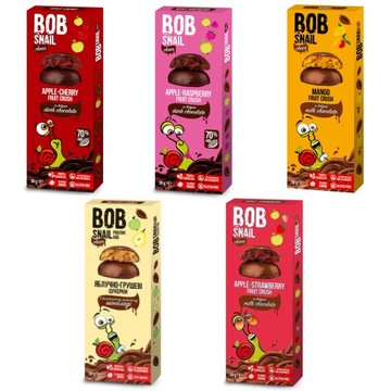 Набор BOB SNAIL МИКС вкусов полезный фруктовый снек без сахара 16х30г