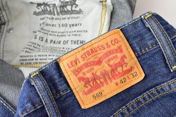 LEVIS STRAUSS 569 SPODNIE JEANSy RELAX DUŻE w42 L32