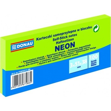 Karteczki samoprzylepne Donau 38 x 51 mm n.zielony