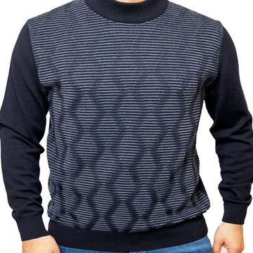 Granatowy sweter Pierre Cardin duże rozmiary 5XL