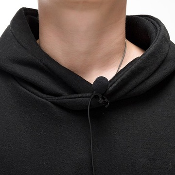 Klips do mikrofonu krawatowego, kabel do słuchawek na klapie