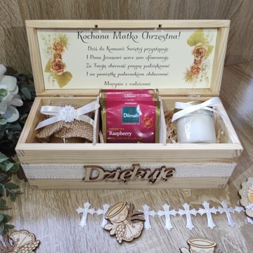 PODZIĘKOWANIE dla Chrzestnych KOMUNIA prezent miód
