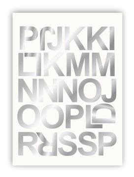 Самоклеящиеся буквы серебряного цвета с алфавитом и цифрами 50 мм.