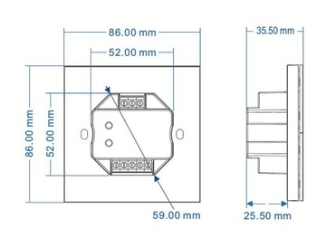 PK4(DG) RF/DMX512 Панельный 2/4-зонный диммер