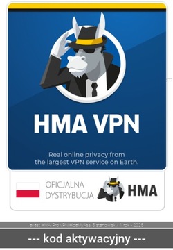 avast HMA! Pro VPN HideMyAss! 5 stanowisk / 1 rok - 2025