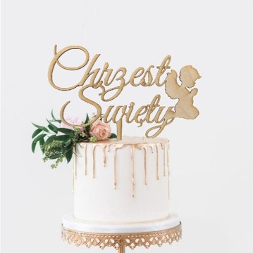 ТОППЕР эко украшение на КРЕЩЕННЫЙ торт