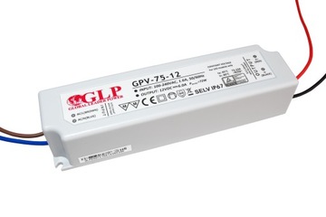 Zasilacz do LED GLP GPV-75-12, 12V 6A 72W IP67
