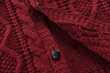 Мужской кардиган с воротником стойкой и длинными рукавами, М