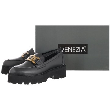 Buty Damskie Mokasyny Venezia Czarne 4010704