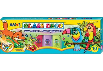 КРАСКИ ВИТРАЖНЫЕ 10 ЦВЕТОВ GD22P10 AMOS