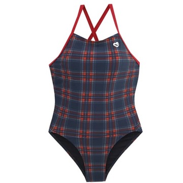 Sexy Print Plaid One Piece Swimsuit Women Backless