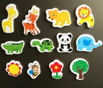 Магниты на холодильник для детей, животных, набор из 12 шт., подарочный магнит