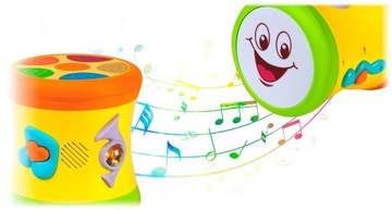 ИНТЕРАКТИВНЫЙ БАРАБАН ДЛЯ МАЛЫШЕЙ ИГРАЮЩИЙ ИНСТРУМЕНТ LED +10 месяцев