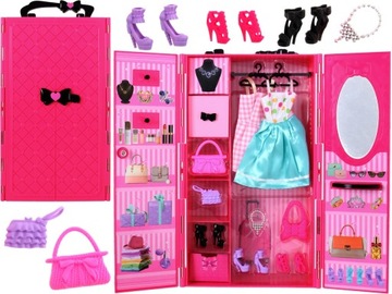 ASKATO GARDEROBA dla Lalki Szafa Ubrania Akcesoria