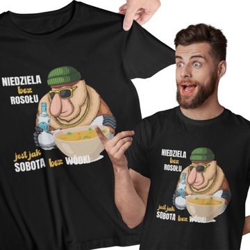 ŚMIESZNA KOSZULKA T-SHIRT MĘSKA NIEDZIELA BEZ ROSOŁU NOSACZ TSHIRT PREZENT