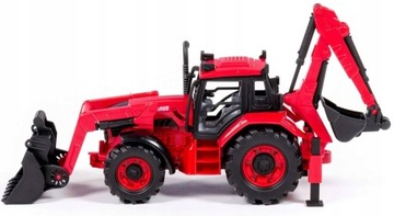 Traktor Belarus z ładowarką i koparką Polesie czerwony