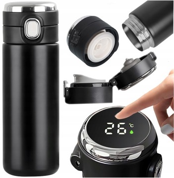 KUBEK TERMICZNY DUŻY TERMOS Z USTNIKIEM EKRAN LCD SMART POJEMNOŚĆ 420ML