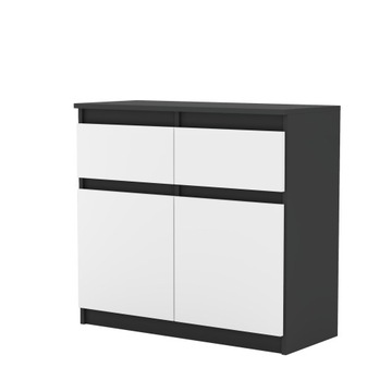 Komoda Ola 80CM ANTRACYT/BIAŁY MAT Pojemna Szafka 2 Szuflady MIX KOLORÓW