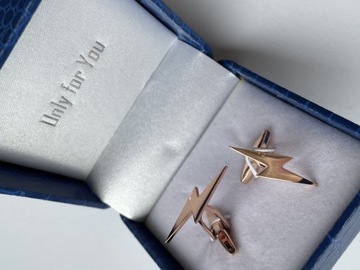 Запонки EXC Lightning для электрика, позолоченные