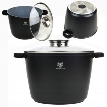 GARNEK GRANITOWY WYSOKI NON-STICK Karl Hausmann 6,2L + GRATIS