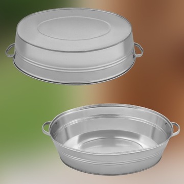 ОЦИНКОВАННАЯ ЧАША 27Л ЧАША ДЛЯ ВАННЫ ЦВЕТОЧНЫЙ ГОРШОК СТАЛЬНОЙ ОВАЛЬНЫЙ ЦВЕТОЧНЫЙ ГОРШОК ЦВЕТЫ ВОДА