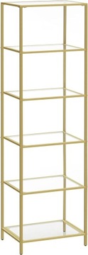 Полка стеклянная для гостиной-спальни Songmics gold 30 х 40 х 177,3 см