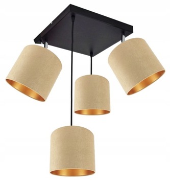 LAMPA WISZĄCA SUFITOWA ŻYRANDOL ABAŻUR WELUR LED