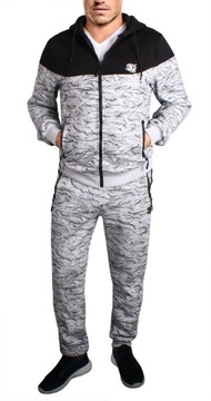 СПОРТИВНЫЙ КОСТЮМ мужской УТЕПЛЕННЫЙ, толстовка, КАПЮШОН, 2019, серый S