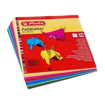 PAPIER KOLOROWY ORIGAMI 20x20cm 100 ARKUSZY HERLITZ