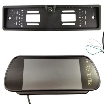 Monitor Lusterko 7'' KAMERA w RAMCE PRZÓD TYŁ LED