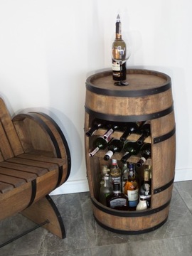Деревянная барная бочка с подсветкой, винная стойка