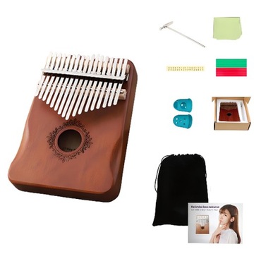 KALIMBA instrument AFRYKAŃSKI pianino kciukowe ZANZA Wystrojona AKCESORIA