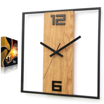 Zegar ścienny Metalowy drewno 33cm Retro Design