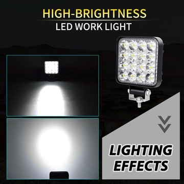 4SZT. LAMPA ROBOCZA 16 LED HALOGEN 48W 12V 24V HERANran