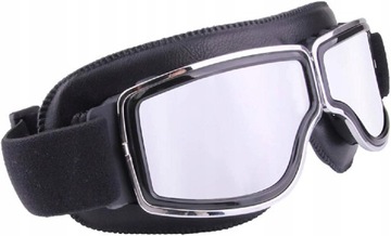 GOGLE MOTOCYKLOWE VINTAGE PILOT SKÓRZANE OKULARY