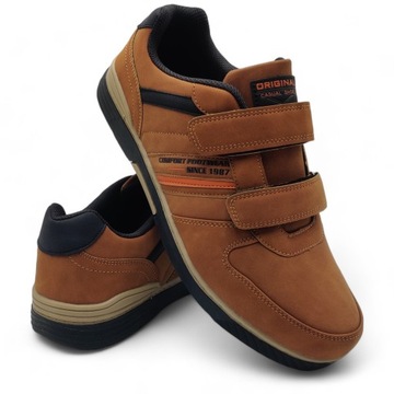 BUTY MĘSKIE BADOXX SPORTOWE NA RZEPY SOLIDNE CASUAL SNEAKERSY