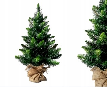 Sztuczna choinka zielona 63 cm stojak juta