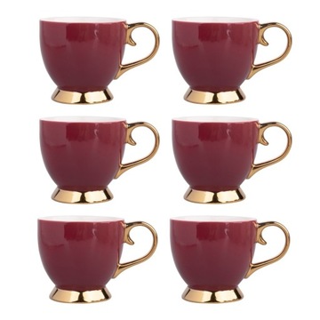 KUBKI DO KAWY AURORA GOLD KOMPLET 6SZT GLAMOUR