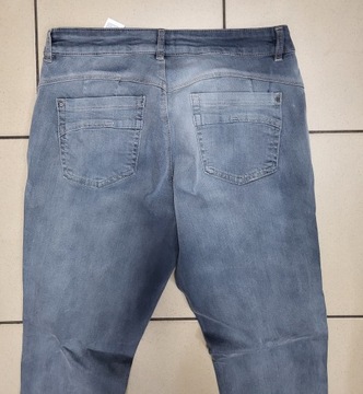 NOWOŚĆ SPODNIE PARAMI JEANS PUSH UP SZARY 46/34-46