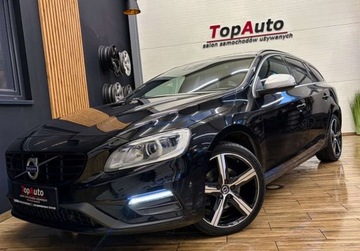 Volvo V60 I Kombi Facelifting 2.0 D4 DRIVE-E 190KM 2018 Volvo V60 R-Design D4 190KM skora BEZWYPADKOWY automat gwarancja