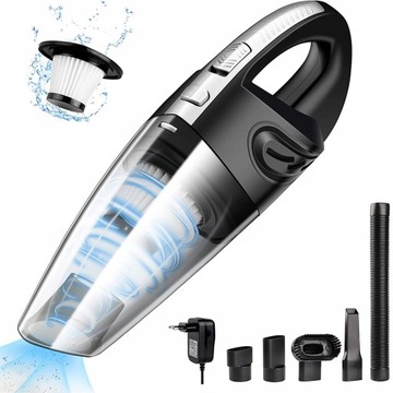 ODKURZACZ SAMOCHODOWY BEZPRZEWODOWY RĘCZNY MOCNY AKUMULATOROWY DO AUTA 120W
