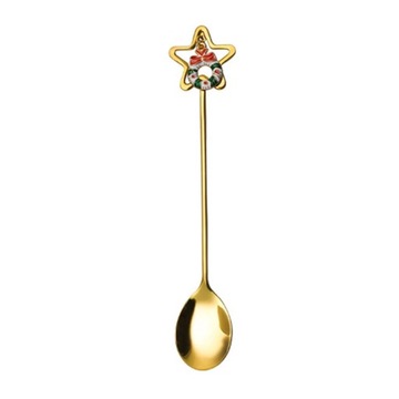 304 Stainless Steel Spoon Fork Cute Christmas Tableware Gift Star Coffee